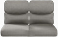 22x25/22x24 Outdoor Seat Cushions Set of 2 - Comfortable High Back Water-Resistant Patio Wicker Chairs Cushion for Rattan Dining Rocker Glider Loveseat Couch Sectional Sofa - Grey/Smile