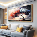 MHARTK66 Large Wood Framed Wall Art For Living Room Canvas Wall Decor For Bedroom Abstract Tree Landscape Wall Paintings Office Decorations Prints Pictures Artwork Ready To Hang Hotel Room Mural