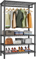 VIPEK V1 Wire Garment Rack 4 Tiers Heavy Duty Clothes Racks for Hanging Clothes Large Clothing Rack Freestanding Closet with Hanging Rod, 35.4'' L X 15.7'' W X 70.9'' H, Max Load 500LBS, Black