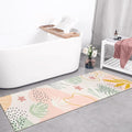 Lahome Pink Runner Rug - 2x7 Runner Rug Non-Slip Washable Bathroom Rug Runner Throw Lightweight Floor Runners for Hallway Non Skid, Botanical Print Carpet Runner for Kitchen Bedroom Laundry Room