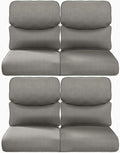 22x25/22x24 Outdoor Chair Cushions Set of 4 - Heavy Duty High Back Replacement Zippered Cushion for Patio Furniture Set Dining Gliding Rocking Chairs Loveseat L-Shape Sofa - Grey/Smile