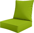 Outdoor Seat Cushion Set 24 x 24 x6.5 Inch Splash-Proof & Fade Resistant Patio Furniture Cushions with Removable Cover Deep Seat & Back Cushion with Straps for Chair Sofa Couch