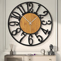 LEIKE Large Wall Clocks,Silent,Non Ticking,Battery Operated Rustic Round Modern Big Wood Wall Clock for Living Room, Bedroom,Kitchen,Farmhouse,Office,Home Decor