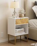 Masupu Extra Large Nightstand,Boho Night Stand Modern Farmhouse Wood Bedside Table with Storage Drawer,Side End Table for Bedroom,Living Room,Office White