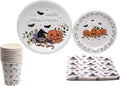 Halloween Fun Tableware Pack: Disposable Paper Plates, Napkins and Cups Set for 20