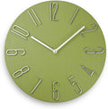 12 Inch Wall Clock Silent Non Ticking, Preciser Modern Style Decor Clock for Home, Office, School, Kitchen, Bedroom, Living Room(Yellow Green)