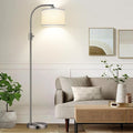 Nintiue Dimmable Floor Lamp, 1200 Lumens LED Edison Bulb Included, Arc Floor Lamps for Living Room Modern Standing Lamp with Linen Shade, F1599