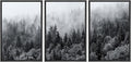 SIGNWIN Framed Canvas Print Wall Art Set Black & White Misty Mountain Forest Nature Wilderness Photography Modern Art Landscape Relax/Calm for Living Room, Bedroom, Office - 16