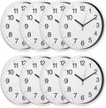 Inbagi 8 Pcs Wall Clock Large Silent Battery Operated Wall Clocks Modern Non Ticking Wall Clocks Bulk Decorative for Kitchen Office Living Room Home Bathroom Bedroom Classroom(White,10 Inch)