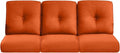 22x25/22x24 Outdoor Cushions for Patio Couch Chairs Set of 3 - High Back Comfy Outside Seat Cushions for Lawn Wicker Dining Rocker Glider Loveseat 3-Seater Sectional Sofa - Orange/Button