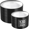 LIYH 120 Pcs Black Plates Disposable for Party - Clear Plastic Disposable Heavy Duty Plastic Party Wedding Plates Including 60 Dinner Plate 10.25