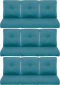 9-Piece Outdoor Patio Cushion Set - Fade & Water Resistant with Removable Olefin Cover, 22x24x4 Inch Memory Foam Cushions for Wicker Sectional Sofa – Peacock Green/Buckle