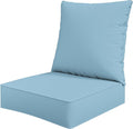 Outdoor Seat Cushion Set 24 x 24 x6.5 Inch Splash-Proof & Fade Resistant Patio Furniture Cushions with Removable Cover Deep Seat & Back Cushion with Straps for Chair Sofa Couch