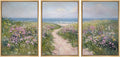 SIGNWIN Framed Canvas Print Wall Art Set Path to The Sea Coastal Floral Landscape Illustrations Modern Art Decorative Rustic Calm/Zen for Living Room, Bedroom, Office - 24
