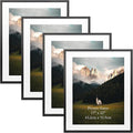 Giftgarden 21x26 Picture Frames Matted to 17x22 Picture with Mat, Display 21x26 Poster without Mat or 17x22 Poster with Mat, Black, Set of 4