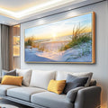 MHARTK66 Canvas Prints Wall Art For Living Room Modern Wall Decorations For Office Large Wood Framed Wall Decor For Bedroom Blue Ocean Canvas Pictures Sea Beach Landscape Wall Painting Artworks