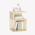 Tokyo S Minimalist 3 Tier End Table - Minimalist 3-Tier Wood Nightstand for Small Spaces with Open Storage - Japanese-Inspired Bedside Table for Bedroom (Natural)