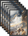 Engineered Wood 16x23 Picture Frame Set of 6, Black Frame for 16 x 23 Inch Picture Poster Photo, Light Weight 16 by 23 Frame with Wood-grain for Wall - 6 Pack/Black/16 x23