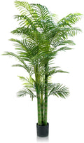 6FT Artificial Areca Palm Tree – Realistic Faux Indoor & Outdoor Plant with Weighted Pot, UV Resistant & Easy Assembly Plastic Tropical Tree for Home or Office Décor Housewarming Gift