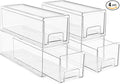 Sorbus Small Clear Stackable Storage Drawers – 4-Pack Plastic Organizer Bins with Handles – Stackable Pull-Out Storage Drawers for Closet, Pantry, Office, Bathroom, Craft, and Toy Organization
