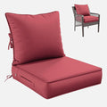 Premium Outdoor Seat Cushion Chair Cushions for Patio Furniture 24 L X 24 W X 5 H Waterproof & Fade Resistant Deep Seat and Backrest Cushion Set with Removable Covers for Chair, Sofa