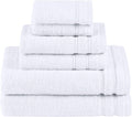Comfort Spaces Towel Set for Bathroom 6 Piece Luxury Bath Towel Set 2 Hand Towel for Bathroom 2 Washcloth 2 Large Bath White Towel Sets 100% Cotton Quick Dry Towel Zero Twist Soft Lightweight Hotel