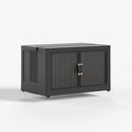 JONZEN 48Qt Stackable Storage Bins with Lid, 12GAL Collapsible Storage Bins with Wheels, Closet Organizer and Storage Drawer, Plastic Clothes Storage Cabinet Containers for Home Garage, 1Pack Black