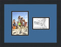 ArtToFrames Collage Photo Frame Double Mat with 1-3.5x5, 5x7 Openings and Satin Black Frame