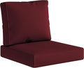 UIXE Outdoor Deep Seat Cushion Set with Slipcovers, Patio Furniture Cushions & Back Pad, Water-Resistant Outdoor Cushion Covers Backyard Sectional Sofa Cushions for Bistro Chair - Red
