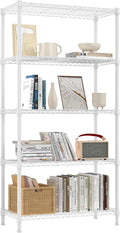 1250 lbs 5 Tier Shelf Metal Storage Shelves Wire Rack Closet Organizers for Garage Kitchen Bathroom Laundry White 11.8