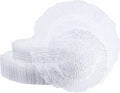 U-QE 60 Pieces Clear Plastic Plates for Party - Disposable & Reusable - Reef Disposable Plates - Premium Hard Plastic Plates for Wedding - Including 30 Dinner Plates 10 '' & 30 Dessert Plates 7 ''