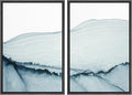 SIGNWIN Framed Wall Art Print Set Blue Paint Stroke Wave Collage Abstract Shapes Illustrations Modern Art Rustic Relax/Calm Multicolor for Living Room, Bedroom, Office - 24