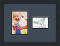 ArtToFrames Collage Photo Frame Double Mat with 1 - 3.5x5, 5x7 Openings and Satin Black Frame