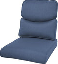 Patio Cushions for Outdoor Furniture - 22×24 Inches High Back and Deep Seating Outdoor Cushion for Patio Chairs Sofa Couch Loveseat Water Resistant(Blue/1 Set/Smile)
