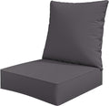 Outdoor Seat Cushion Set 24 x 24 x6.5 Inch Splash-Proof & Fade Resistant Patio Furniture Cushions with Removable Cover Deep Seat & Back Cushion with Straps for Chair Sofa Couch