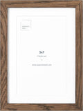 Opposite Wall - 5x7 in - Dark Solid Oak Wood Picture Frames with Mat - Wall Hanging & Tabletop Photo Frame - Pictures Display 4x6 with Mat, 5x7 without - Office, Gallery & Home Decor