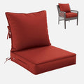 Premium Outdoor Seat Cushion Chair Cushions for Patio Furniture 22 L X 22 W X 4 H Waterproof & Fade Resistant Deep Seat and Backrest Cushion Set with Removable Covers for Chair, Sofa