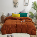 Luxlovery Caramel Comforter Set Full Burnt Orange Bedding Set Full Size Rust Blanket Quilts Soft Breathable Reddish Brown Cozy Bedding Comforter Set for Women Men