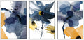 SIGNWIN Framed Canvas Wall Art Blue and Orange Blossoms Botanical Flower Watercolor Modern Art Tropical Relax/Calm for Living Room, Bedroom, Office - 24