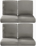 22x25/22x24 Outdoor Chair Cushions Set of 4 - Heavy Duty High Back Replacement Zippered Cushion for Patio Furniture Set Dining Gliding Rocking Chairs Loveseat L-Shape Sofa - Grey/Classic