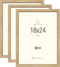 VCK 18x24 Poster Frame Set of 3 - Oak, Natural Solid Wood Picture Frames, Wall Hanging