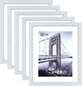 VCK 16x20 Poster Frame in White with Polished Plexiglass Set of 5 Horizontal and Vertical Formats with Included Hanging Hardware
