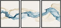 SIGNWIN Framed Canvas Print Wall Art Set Blue Tan Smoke Wave Landscape Abstract Shapes Illustrations Modern Art Decorative Contemporary Colorful for Living Room, Bedroom, Office - 24