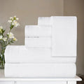 Superior Honeycomb Cotton Medium Weight Towels, for Guest Bath, Master Bathroom, Shower, Quick Dry, Adults, Home Essentials, Textured Waffle Border, Assorted Towel Set, 6 Piece Towel Set, White