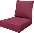 Outdoor Seat Cushion Set 24 x 24 x6.5 Inch Splash-Proof & Fade Resistant Patio Furniture Cushions with Removable Cover Deep Seat & Back Cushion with Straps for Chair Sofa Couch