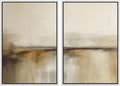 MUDECOR Framed Canvas Print Wall Art Set Abstract Beige and Brown Gradient Neutral Minimalist Landscape Illustrations Modern Art Decorative Calm for Living Room, Bedroom, Office - 16