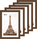 VCK 12x18 Picture Frame 5 Pack, Brown Wood Poster Frame, Exclusive Wood Grain, Wall Hanging