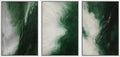 SIGNWIN Framed Canvas Print Wall Art Set Green Abstract Modern Contemporary in Emerald and White Illustrations Modern Art Decorative Rustic Calm/Zen for Living Room, Bedroom, Office - 24