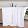 Superior Honeycomb Cotton Medium Weight Towels, for Bathroom, Shower, Spa, Pool, Quick Dry, Adults, Home Essentials, Textured Waffle Border, Oversized Large Towels, Bath Sheets, Set of 2, White