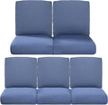 22x25/22x24 Outdoor Cushions for Patio 5 Piece Set - Set of 5 Water-Resistant Replacement Cushion for Wicker Dining Rocking Swivel Chairs Loveseat Couch Sectional Sofa - Navy Blue/Classic